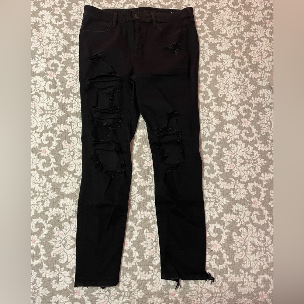 American Eagle Black Ripped Jeans